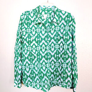 Chico's Blouse Light Cotton Button-up ~ Size 3 (16-18)